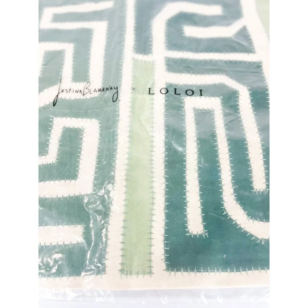 Justina Blakeney X Loloi Green Geometric Maze Decorative Pillow Cover 16